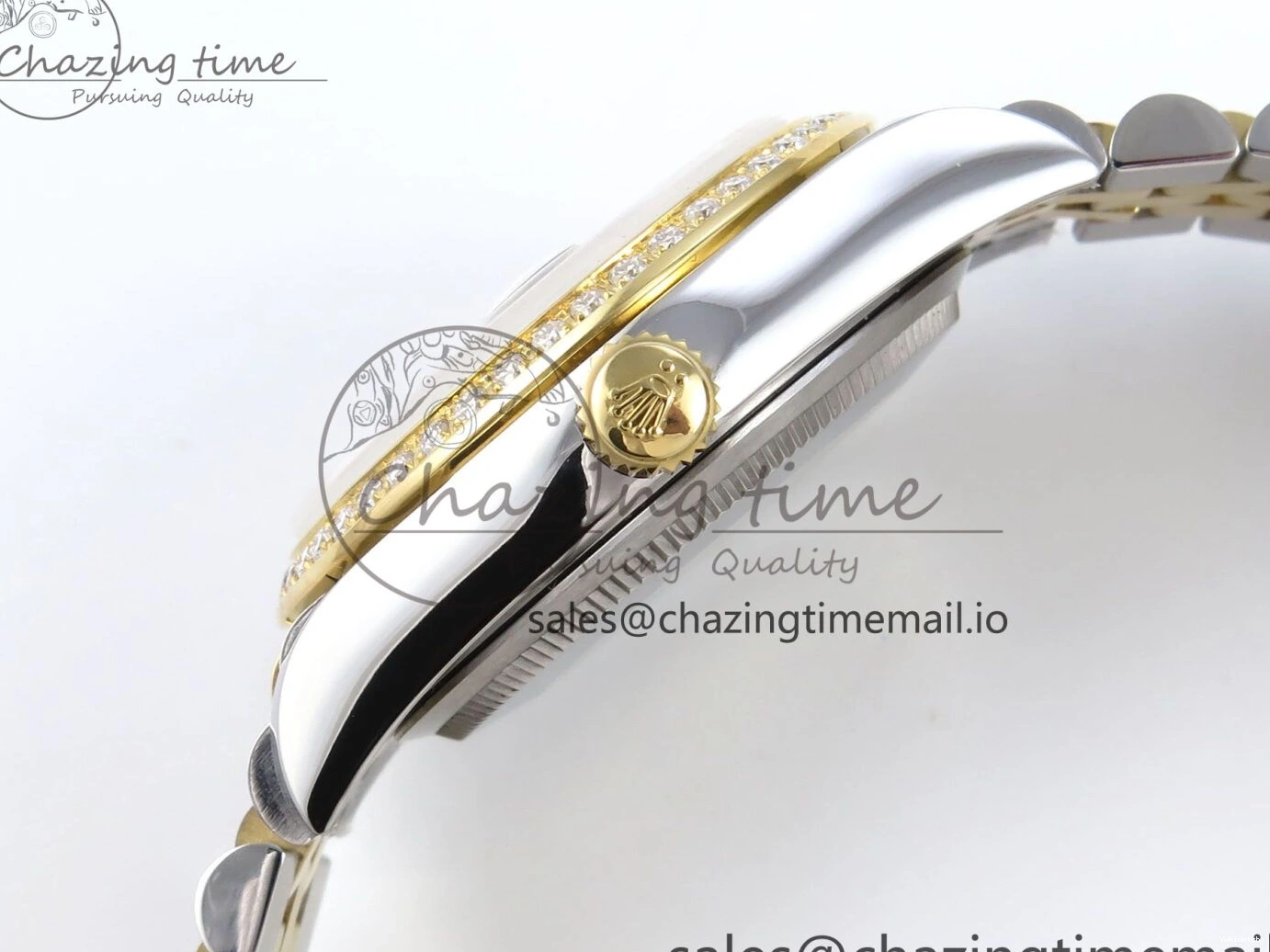 on SS YG DateJust 904L Steel Roman Jubilee Edition Diamonds HZ2236 Bracelet JARF 278383RBR Dial 1:1 Gray Best 31 0404